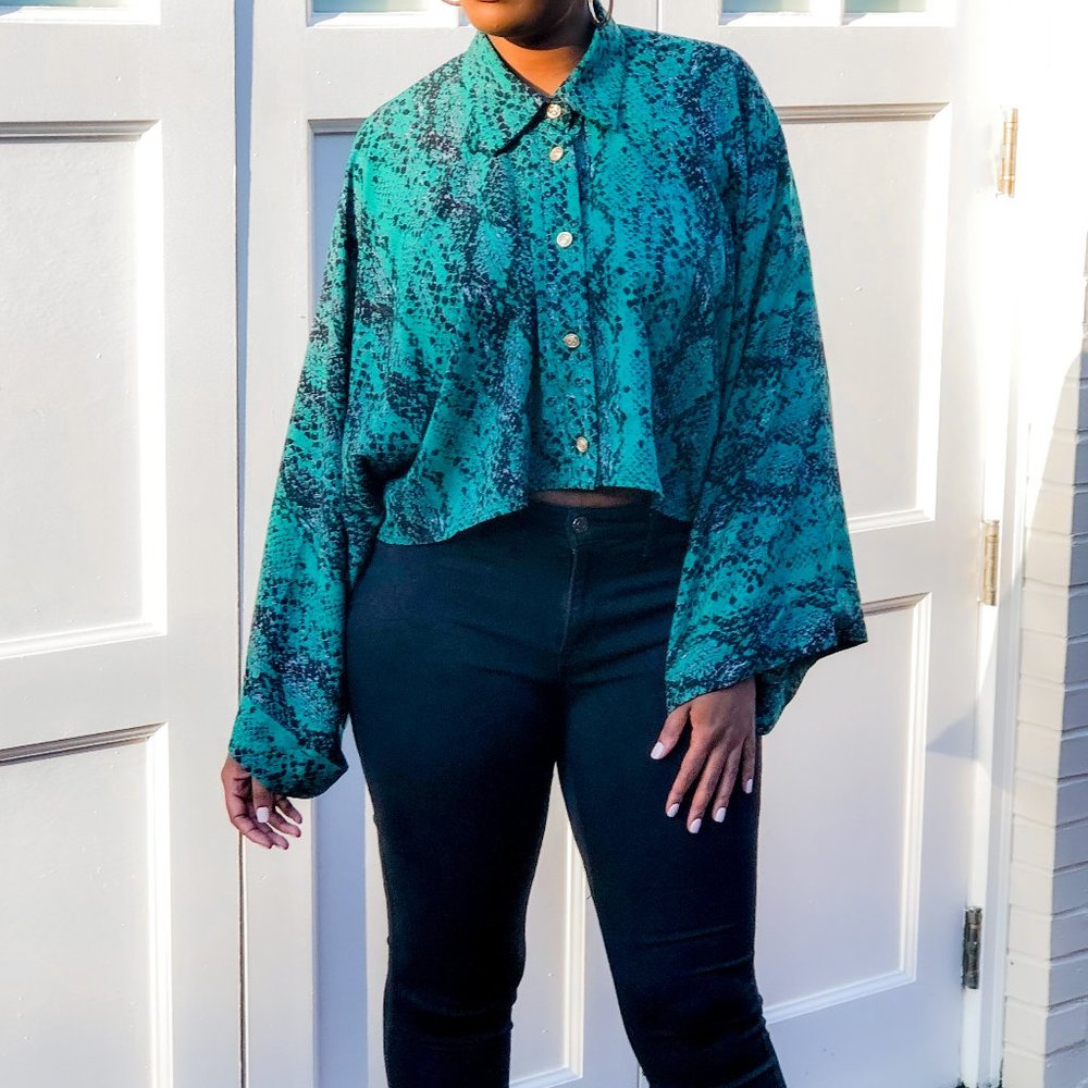 Snake Print Kimono Top